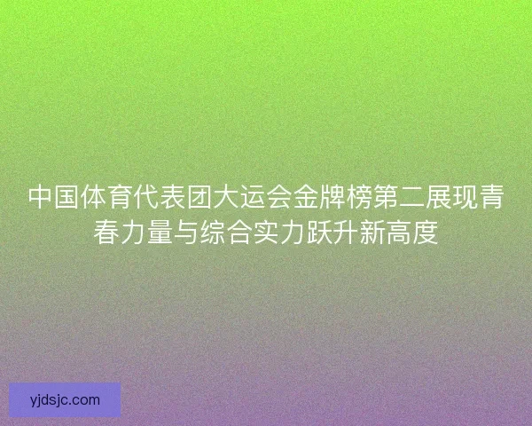 中国体育代表团大运会金牌榜第二展现青春力量与综合实力跃升新高度